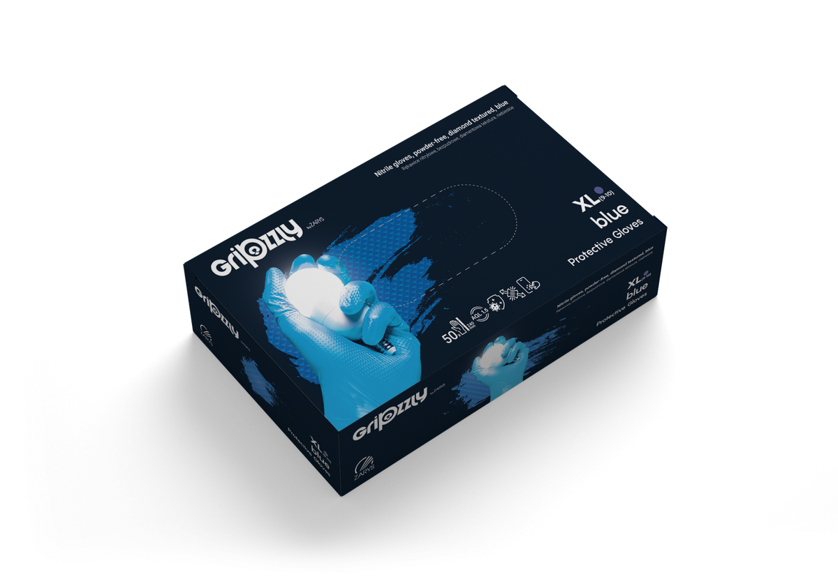 GRIPZZLY NITRILE GLOVES BLUE