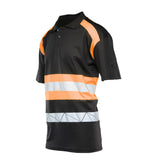 ECO RIVAL POLO SHIRT BLACK/ORANGE