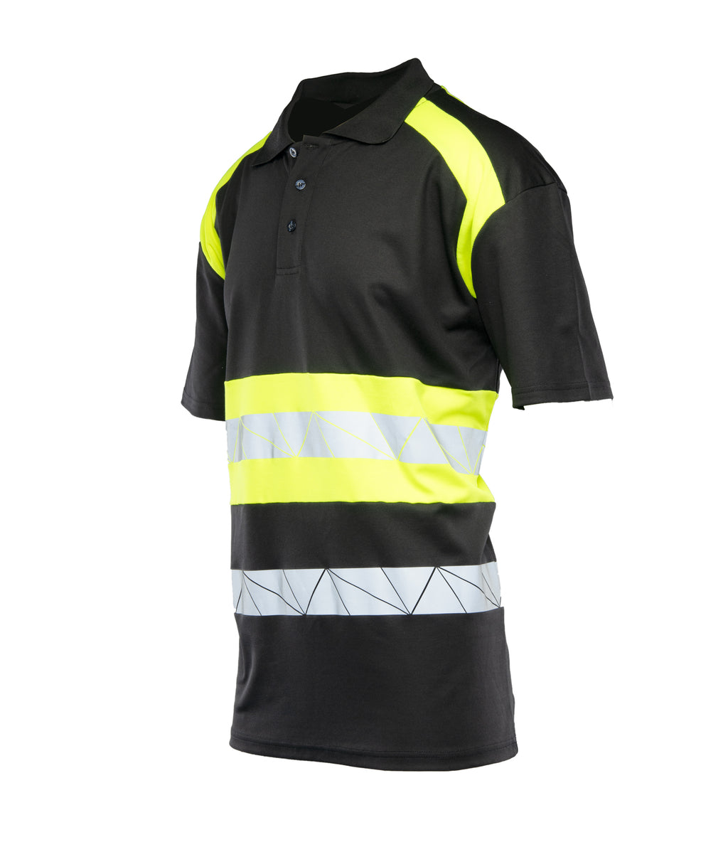 ECO RIVAL POLO SHIRT BLACK/YELLOW