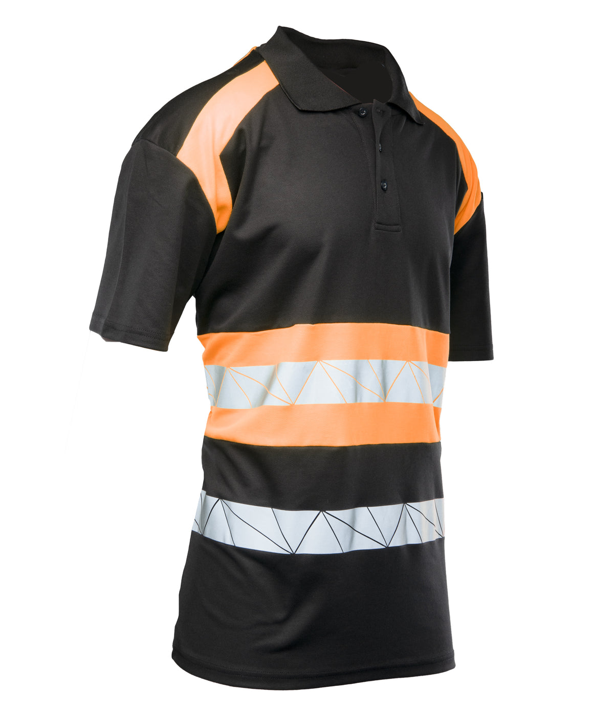 ECO RIVAL POLO SHIRT BLACK/ORANGE