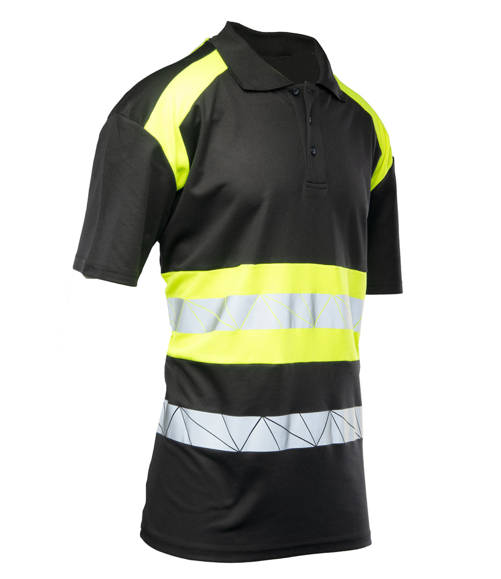 ECO RIVAL POLO SHIRT BLACK/YELLOW