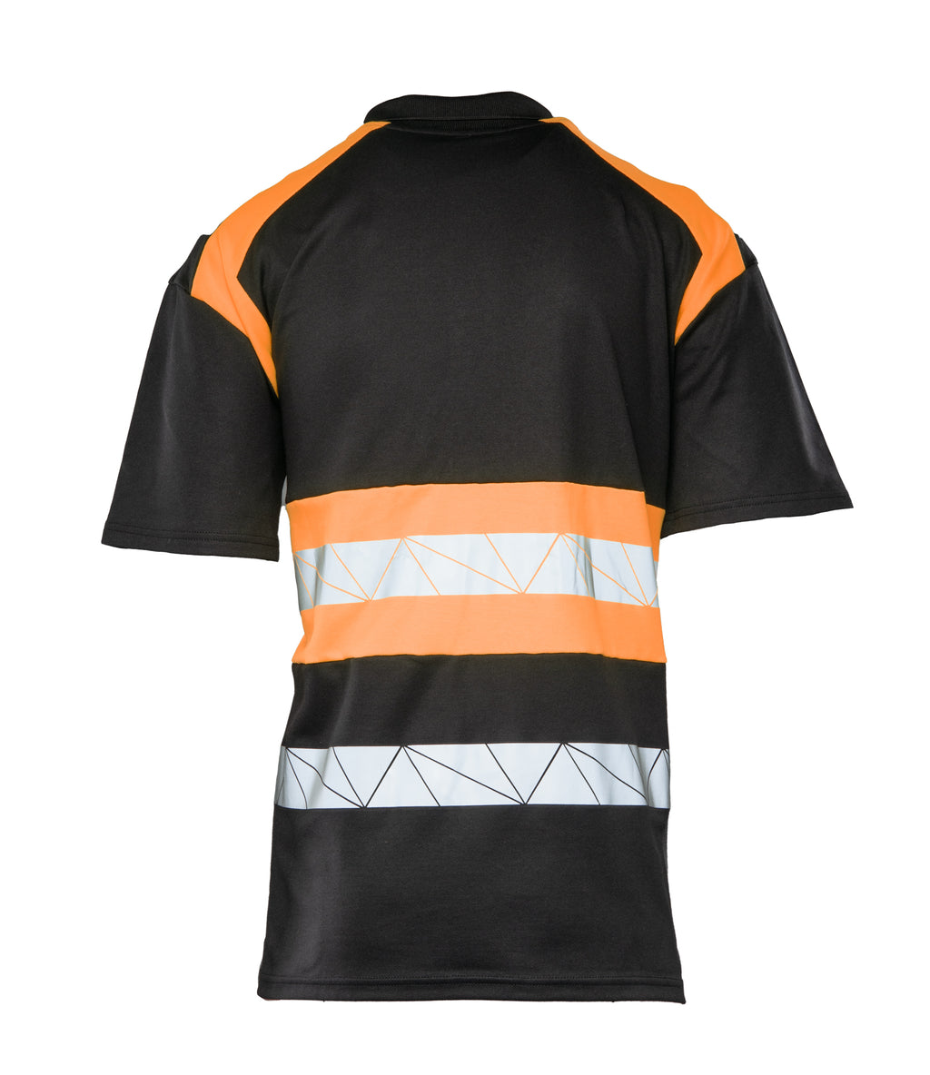 ECO RIVAL POLO SHIRT BLACK/ORANGE