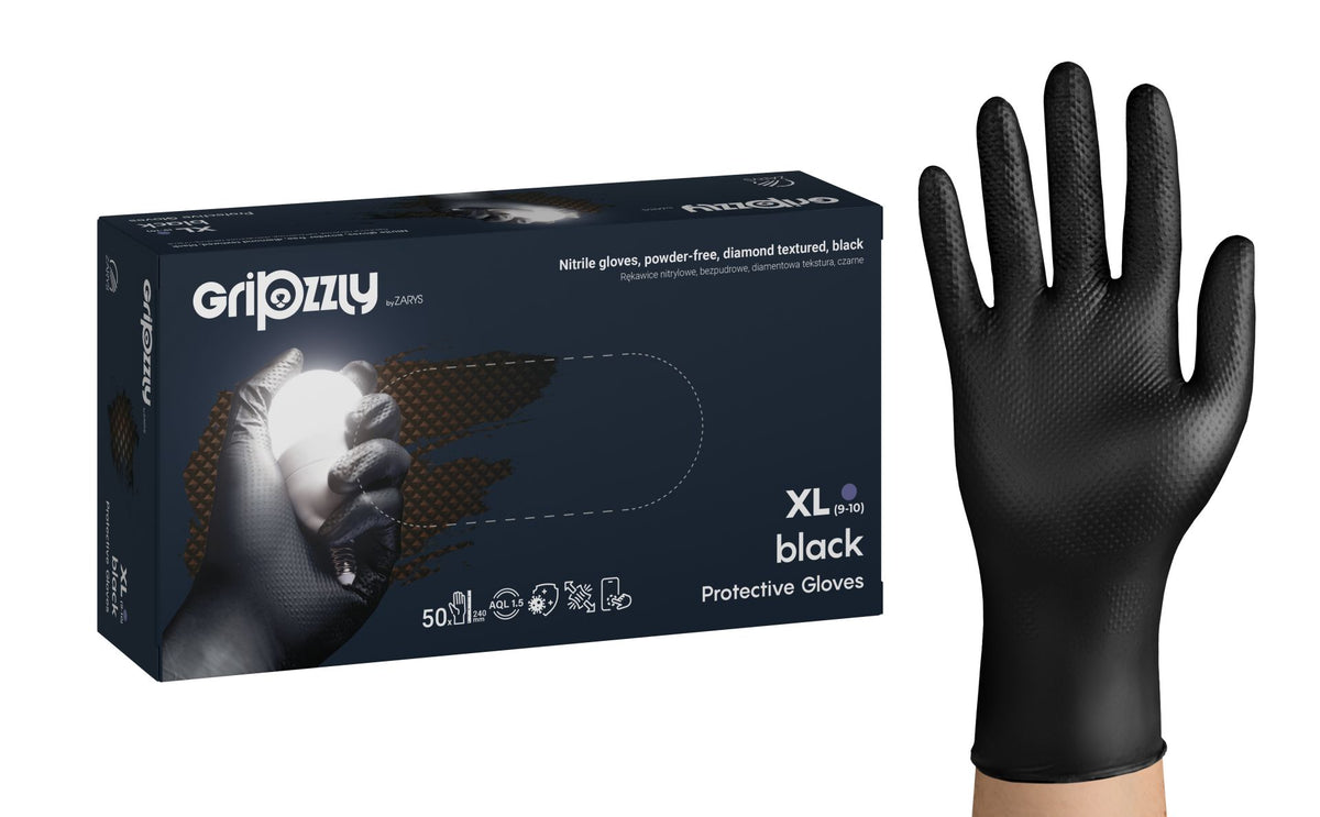 GRIPZZLY NITRILE GLOVES BLACK