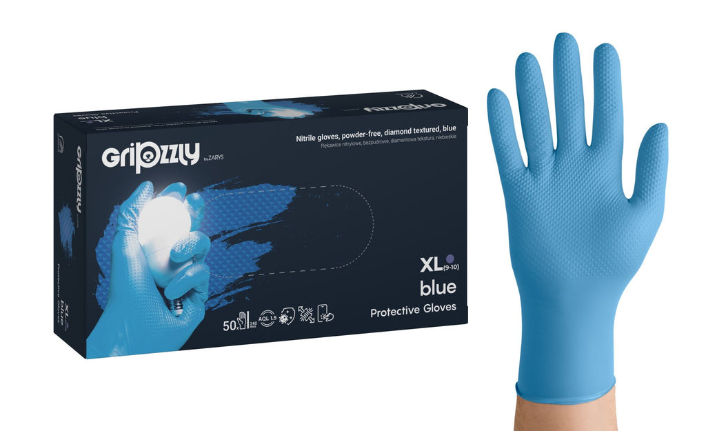 GRIPZZLY NITRILE GLOVES BLUE