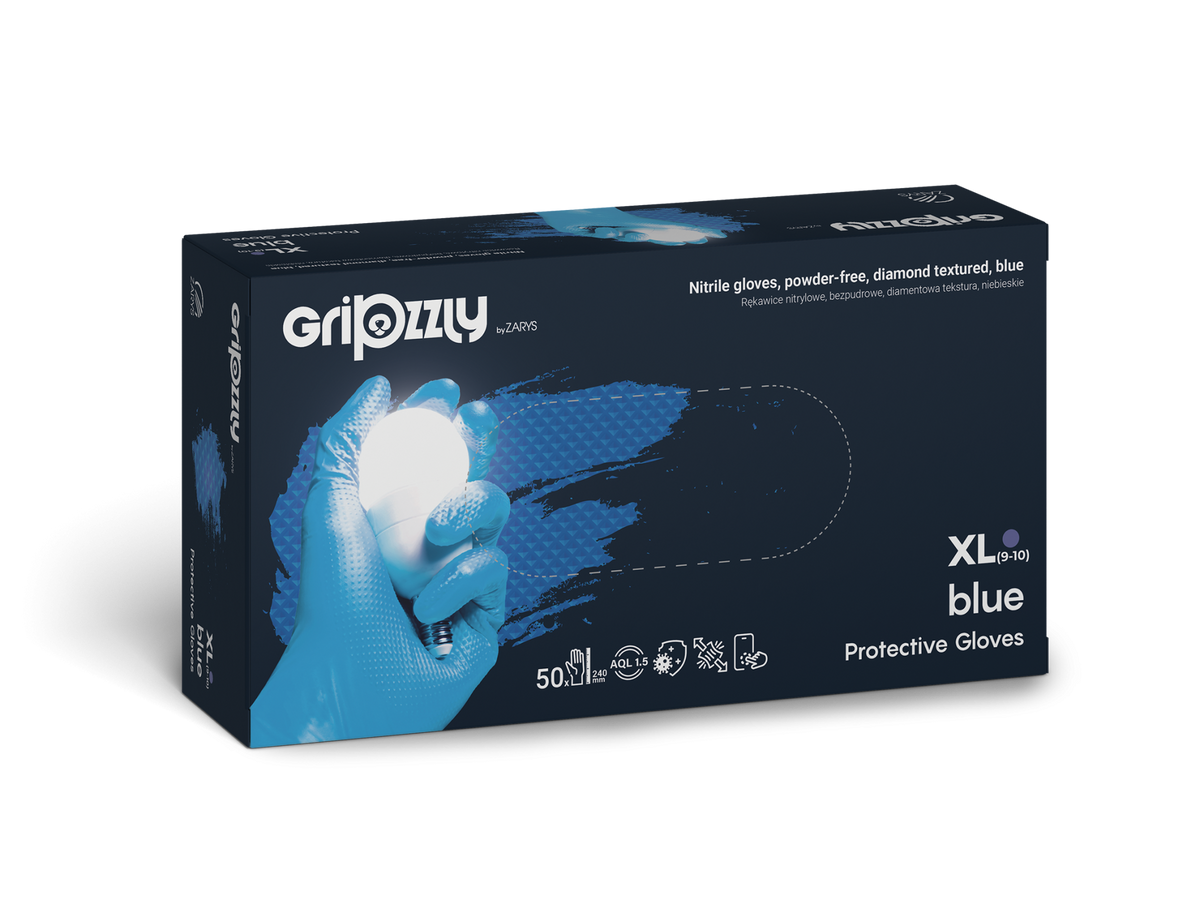 GRIPZZLY NITRILE GLOVES BLUE