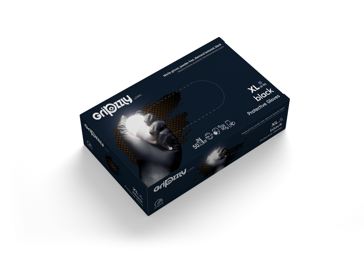 GRIPZZLY NITRILE GLOVES BLACK