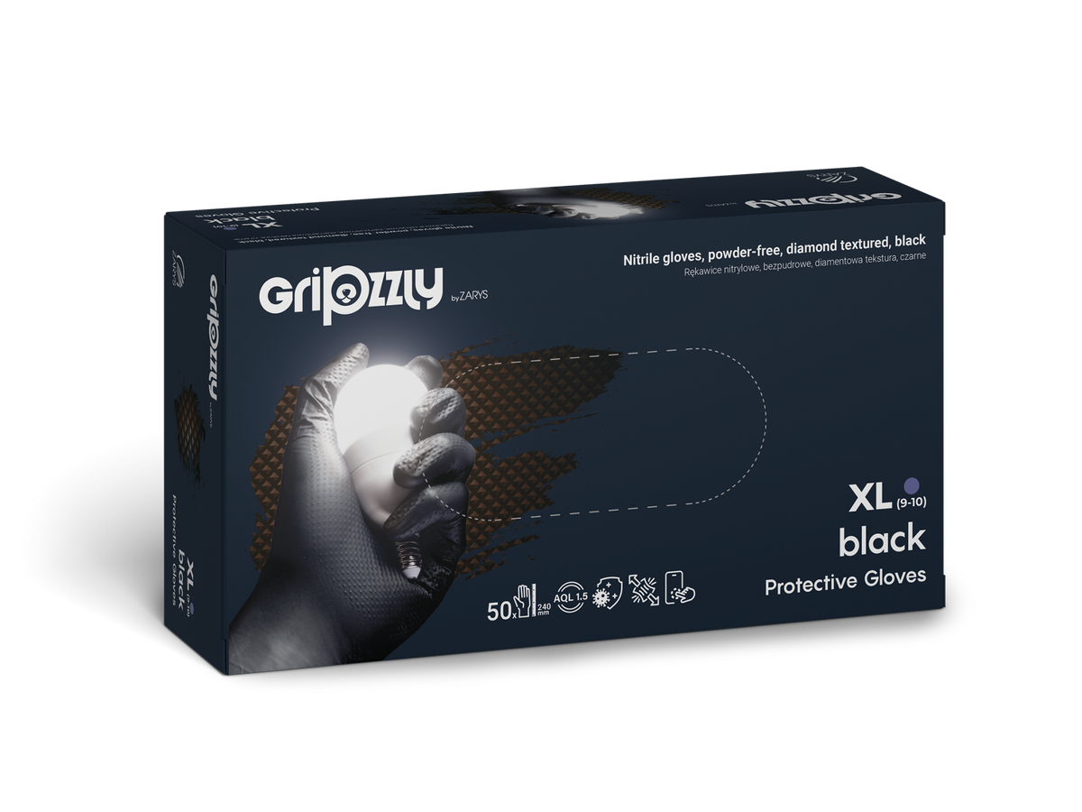 GRIPZZLY NITRILE GLOVES BLACK