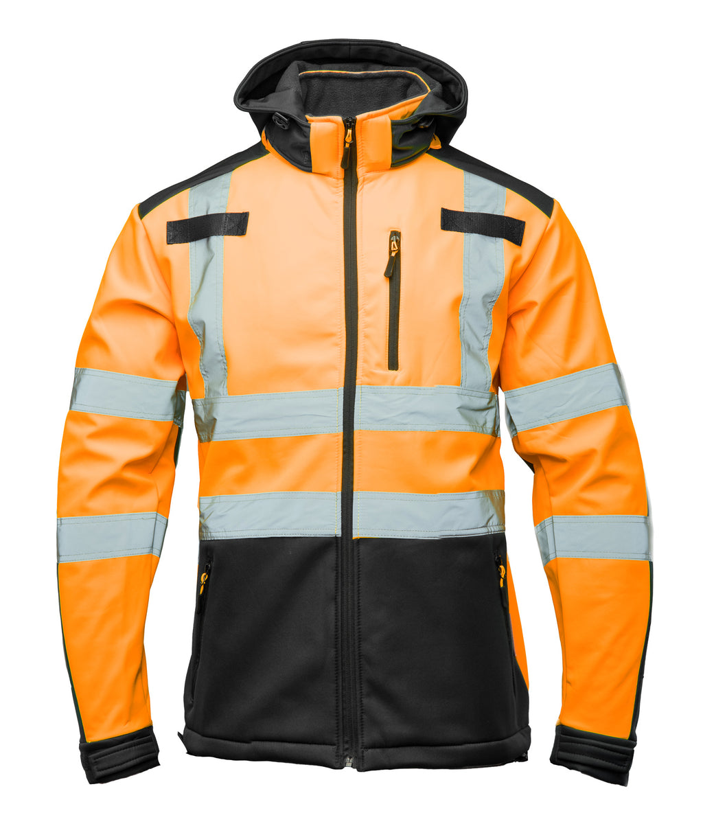 SOFTSHELL INSERT NAVY BLUE BF005 WITH REFLECTIVE STRIPES. CAT 2 class2 orange