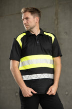 ECO RIVAL POLO SHIRT BLACK/YELLOW