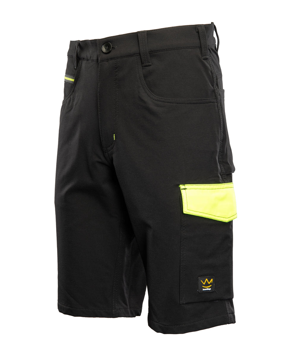 SEVEN KINGS RIVAL NYLON SHORTS – BLACK/YELLOW