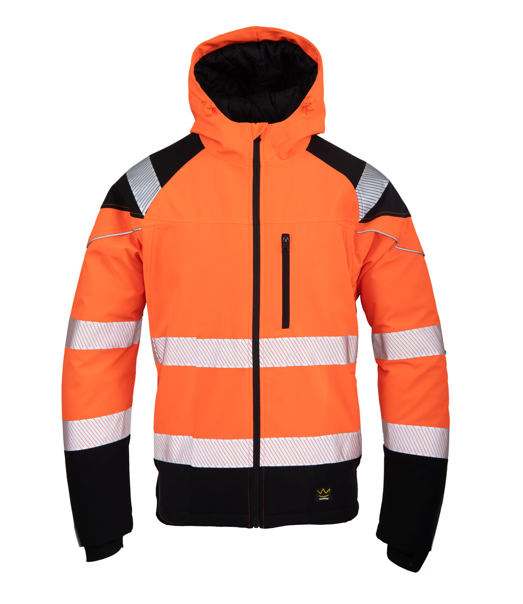 SEVEN KINGS FLASH INSULATED SOFTSHELL JACKET HIVI SKF007 ORANGE
