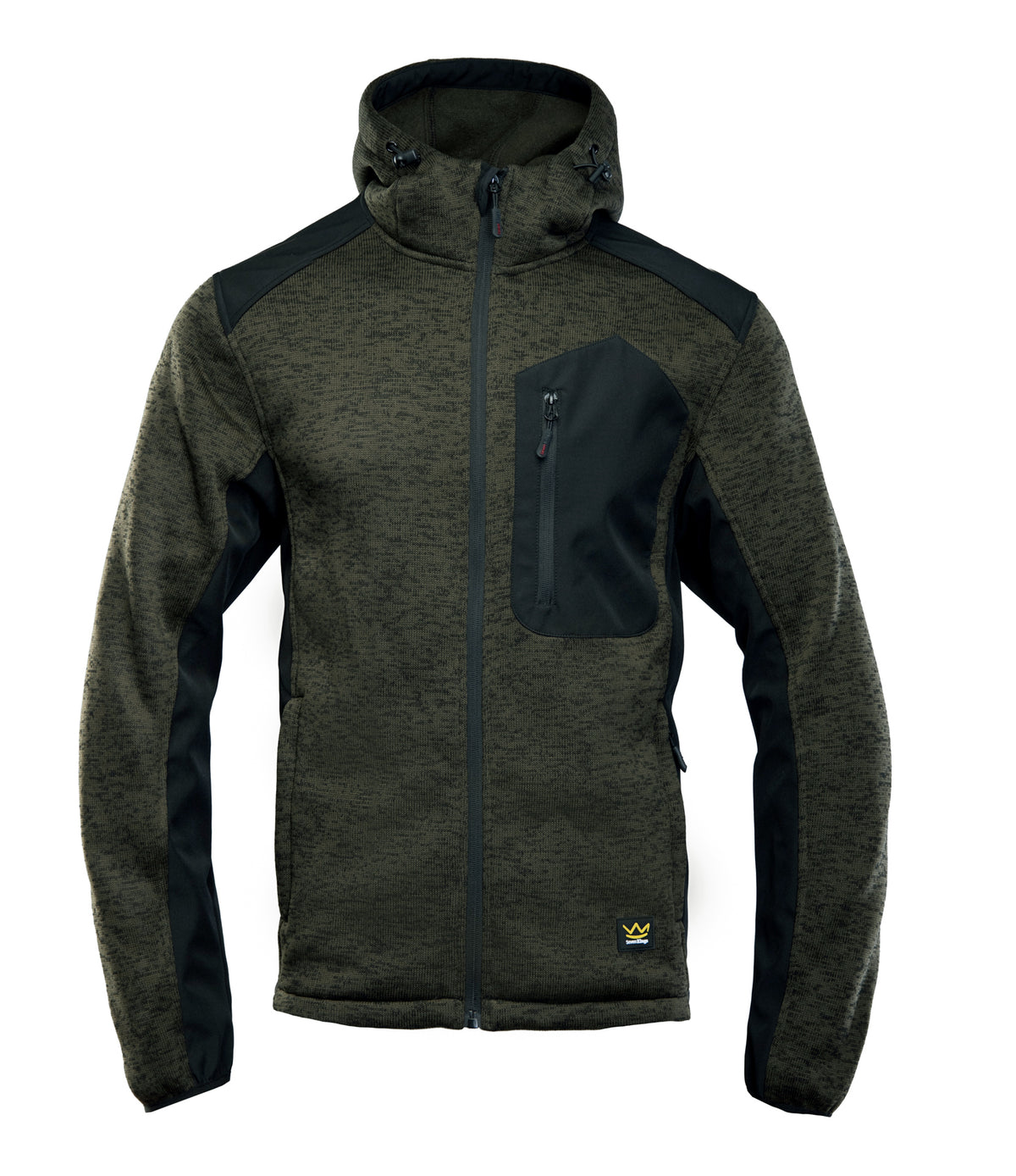 SEVEN KINGS KHAKI HOODED ZIP-UP SWEATSHIRT