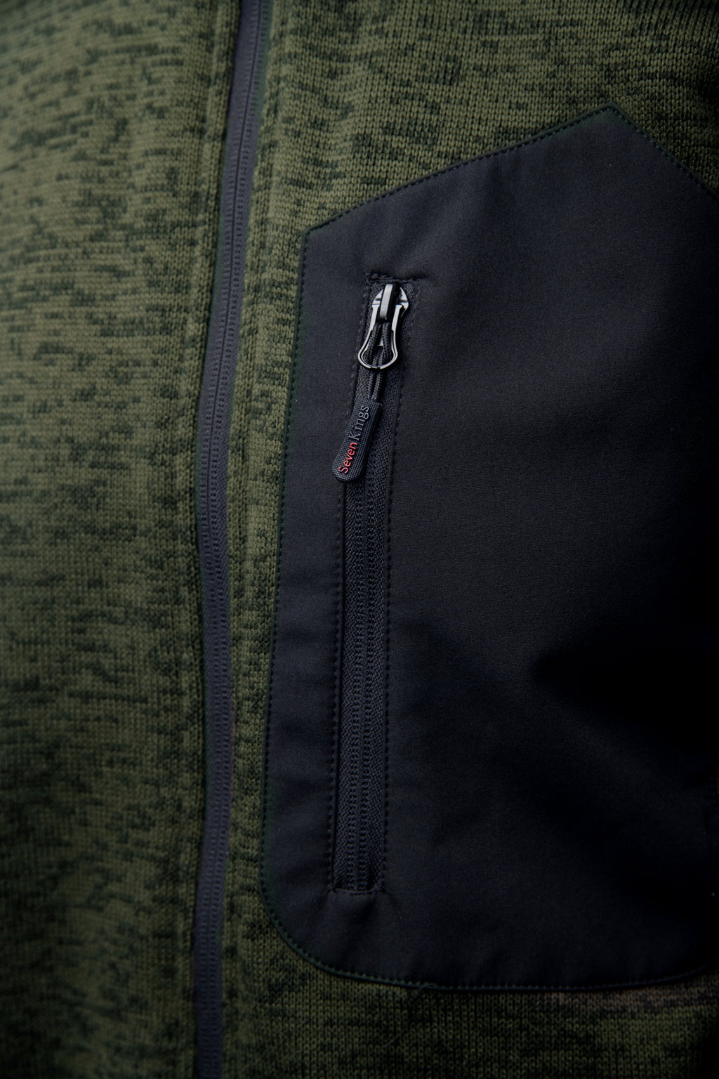 SEVEN KINGS KHAKI HOODED ZIP-UP SWEATSHIRT