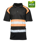 ECO RIVAL POLO SHIRT BLACK/ORANGE