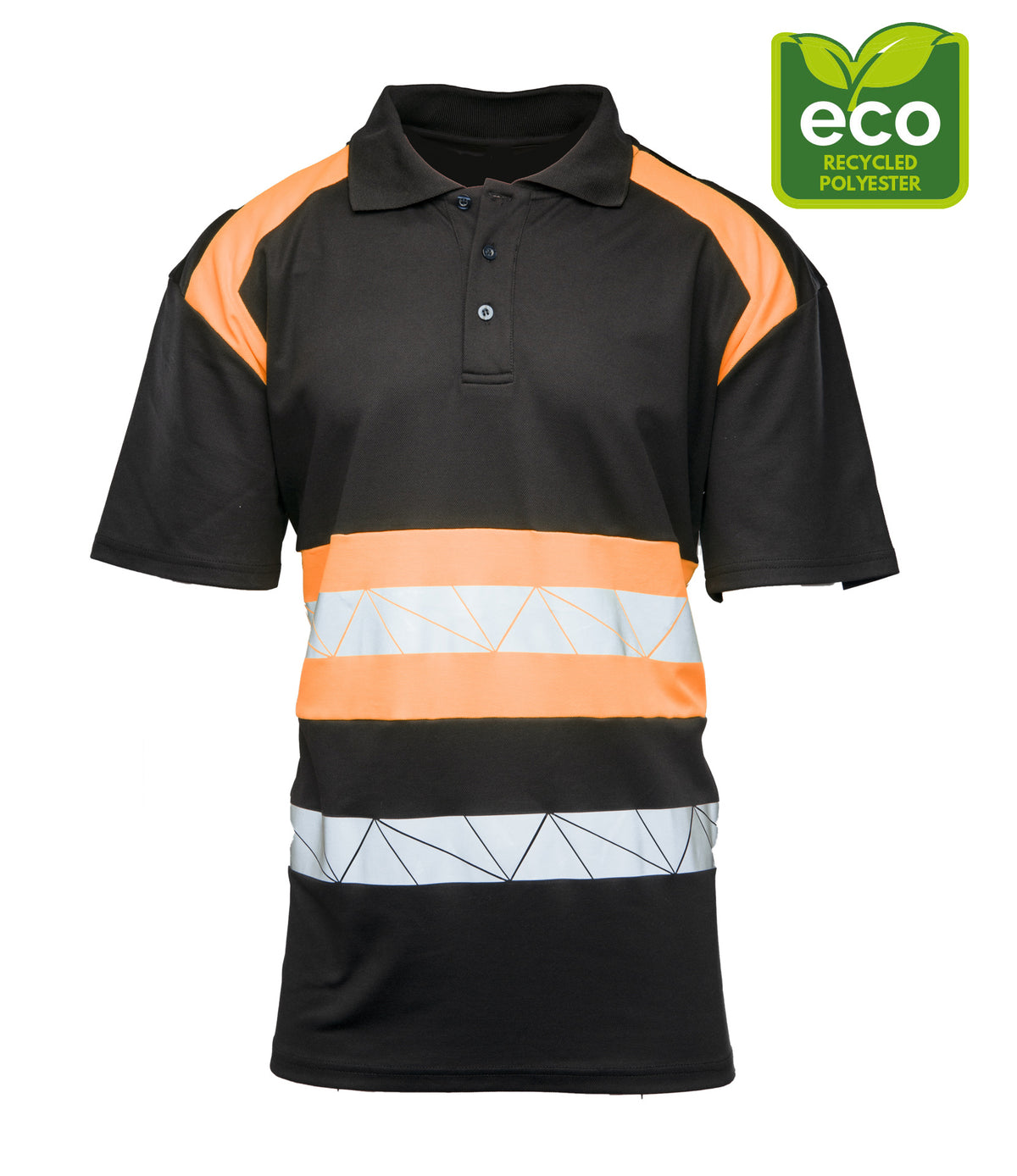ECO RIVAL POLO SHIRT BLACK/ORANGE