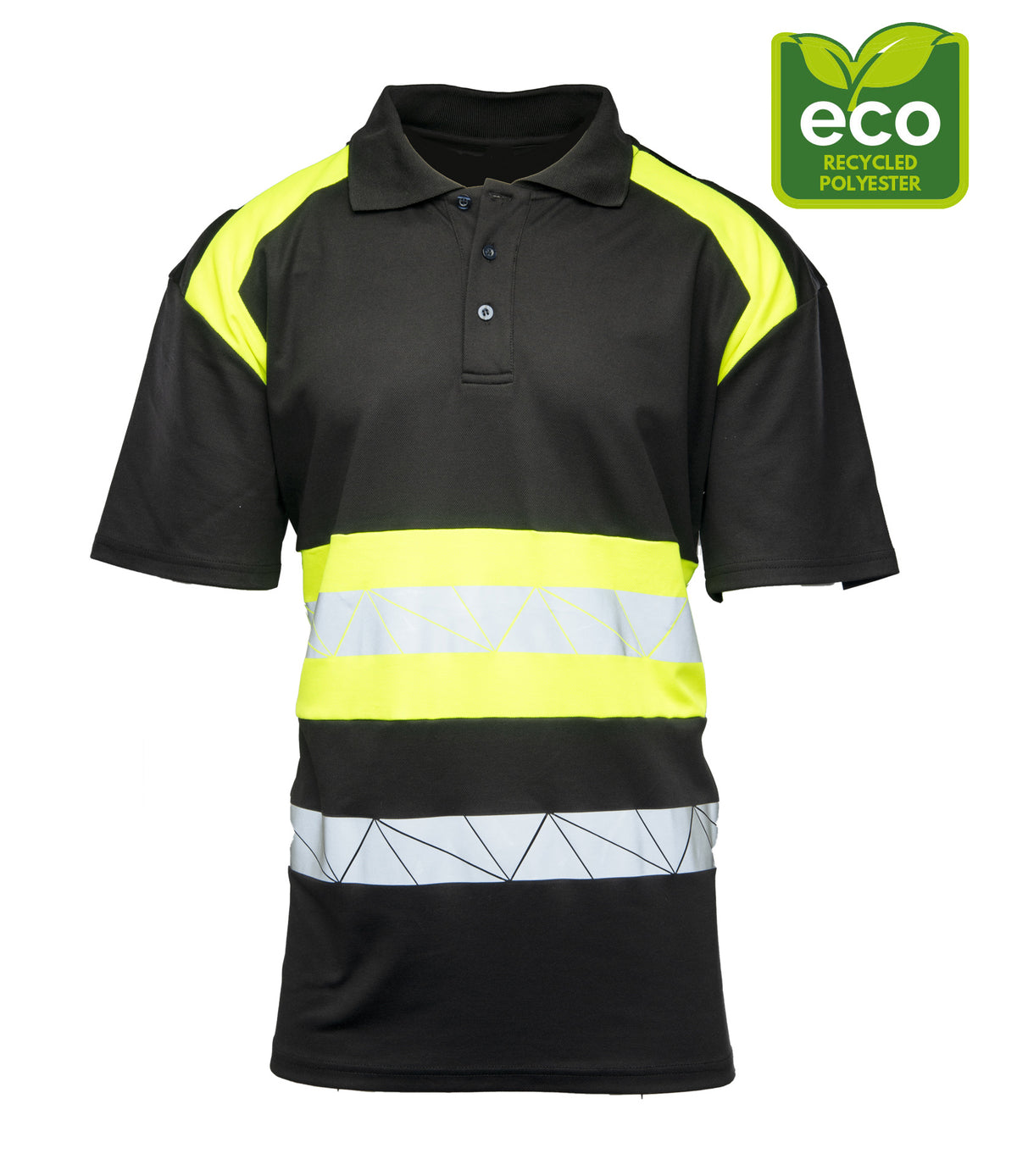 ECO RIVAL POLO SHIRT BLACK/YELLOW