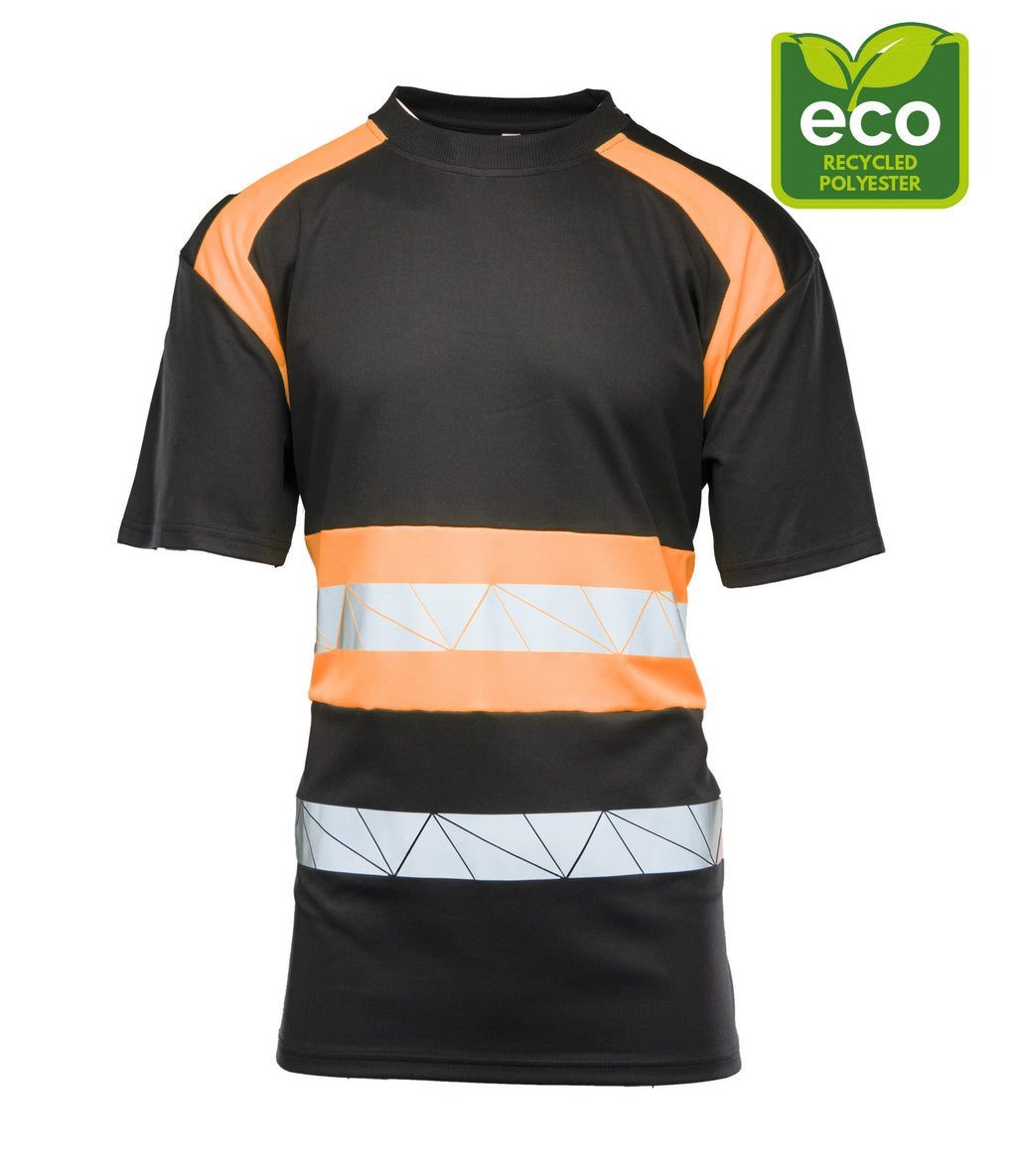 ECO RIVAL T-SHIRT BLACK/ORANGE
